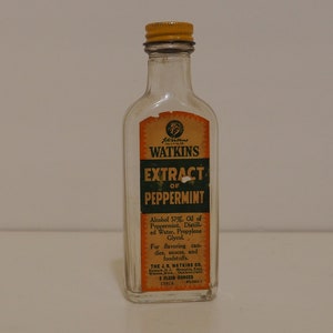 Vintage Watkins Peppermint Extract bottle, 2 oz.