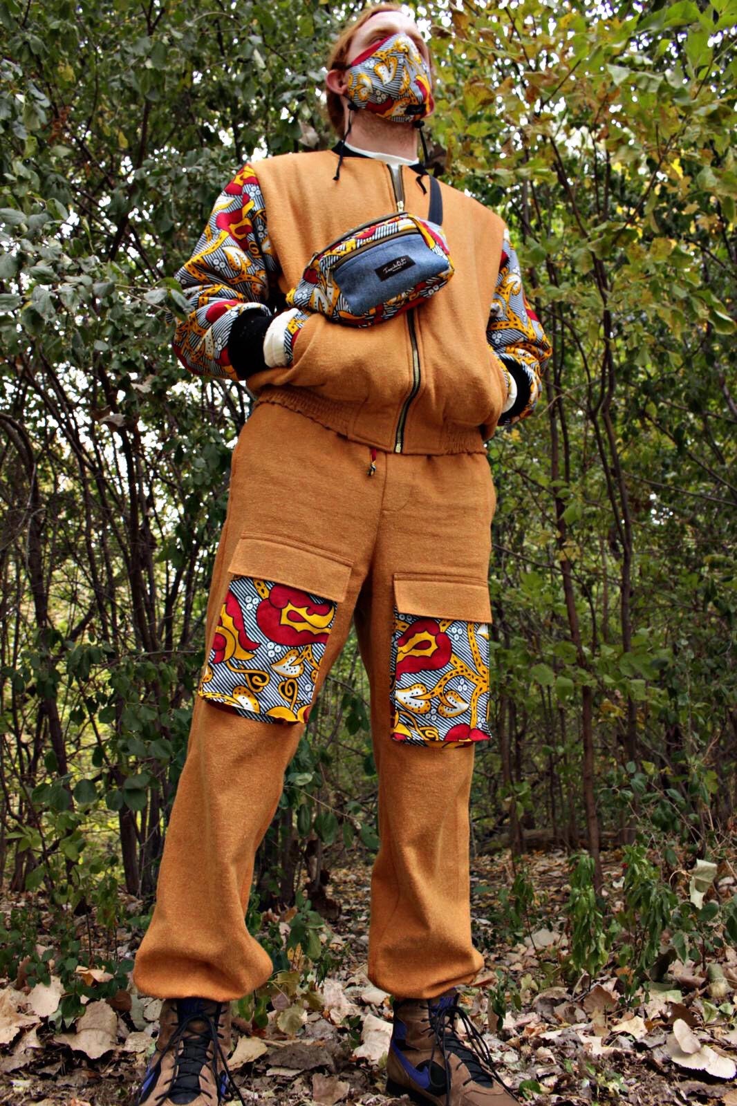 Bomber Jacket With African Print Contrast Fabric Etsy UK