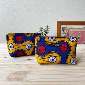 African Print Quilted Makeup Bag | Cosmetic Bag | Toiletry Bag | Higiene bag | Snack Bag Pouch |Travel Bag