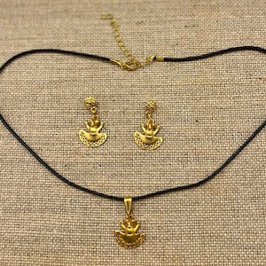 precolumbian jewelry. set earrings and pendant , pre colombinos  pre colombian 24 kt gold plated