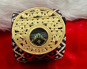 precolumbian jewelry , bracelet , cana flecha bracelet , pre colombinos, pre colombian, 24kt gold plated