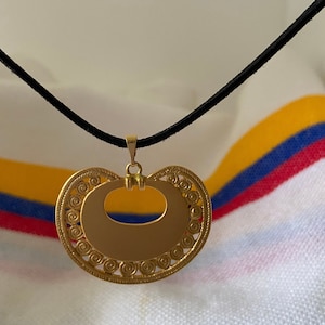 Pre-columbian jewelry, ring nose,  pendant , pre colombinos 24kt gold plated.
