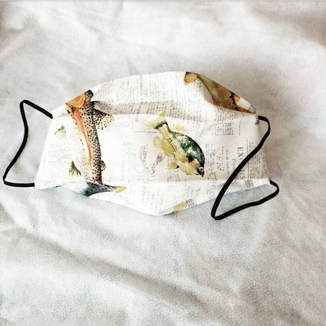 Face Mask FISHING With Filter Pocket Etsy