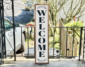 Vertical Welcome Sign, Porch Decor