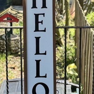 Welcome Sign for Front Porch, Oh Hello There Welcome Sign, Vertical Welcome Sign, Front Porch Sign, Front Porch Decor image 2