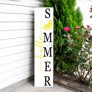 Hello Summer Sign, Lemon Sign, Summer Porch Decor, Lemon Decor