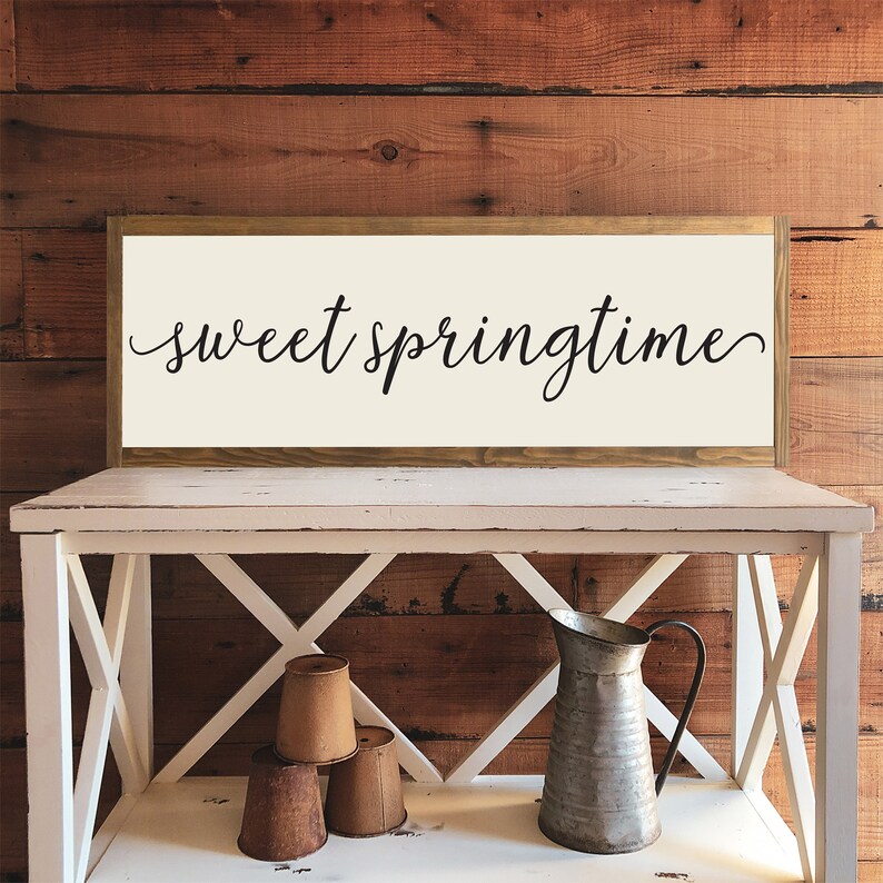 Sweet Spring Time Sign Wall Decor Farmhouse Style Spring Decor Spring Wall Sign image 5