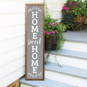 Welcome Sign, Home Sweet Home Sign, Vertical Welcome, Farmhouse Style Sign, Porch Decor, Porch Leaner image 4