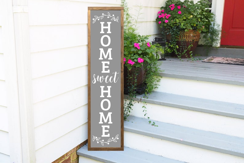 Welcome Sign, Home Sweet Home Sign, Vertical Welcome, Farmhouse Style Sign, Porch Decor, Porch Leaner image 4