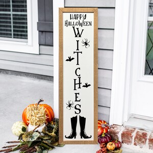 Happy Halloween Witches Sign, Halloween Porch Decor