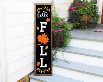 Hello Fall Wood Porch Sign