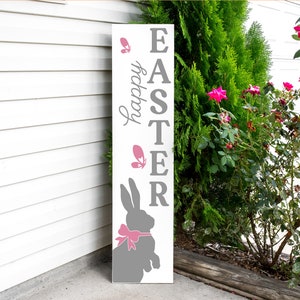 Happy Easter Porch Sign, Easter Bunny Sign