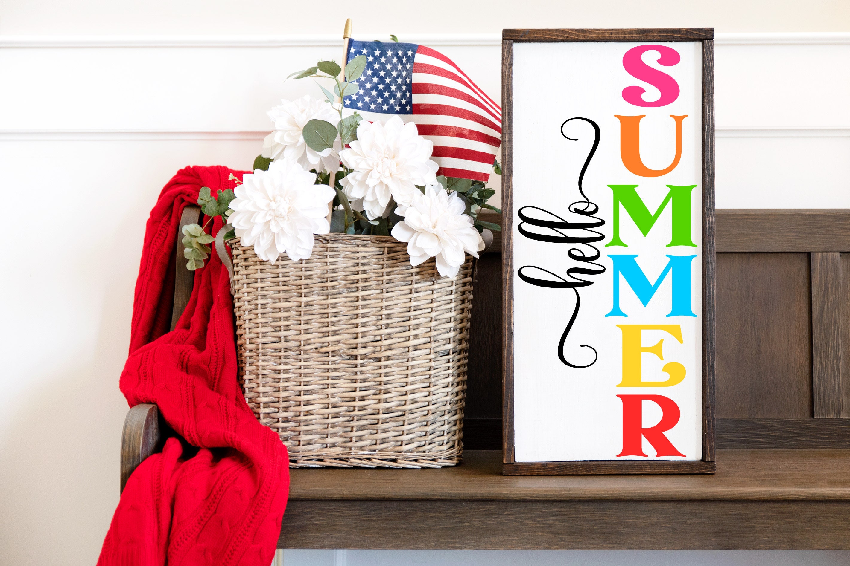 Hello Summer Sign Sign Summer Decor Sign Etsy