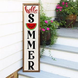 Hello Summer Sign, Watermelon Sign, Summer Porch Decor, Watermelon Decor image 2