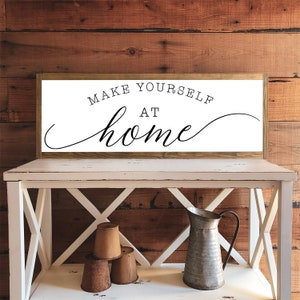 Make Yourself At Home Sign | Hospitality Sign | Wood Sign | Farmhouse Sign | Home Decor