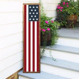 Front Porch Decor | Front Porch Sign | 4th of July | 4th of July Decor | Independence Day Decor | American Flag Sign | Porch Leaner