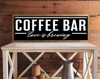 Coffee Bar Love Is Brewing Sign, Coffee Bar Sign