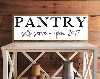 Pantry Self Serve Open 24/7 Sign | Pantry Signs | Kitchen Decor