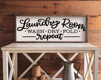 Distressed Wood Style Green and Yellow Laundry Sign 5x10 Rustic Wood Sign Distressed Wood Style Green and Yellow Laundry Sign 5x10 Rustic Wood Sign