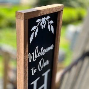 Welcome Sign, Front Porch Decor, Paw Print Welcome Sign, Outdoor Welcome Sign, Vertical Welcome Sign, Wood Welcome Sign, Farmhouse Sign image 6