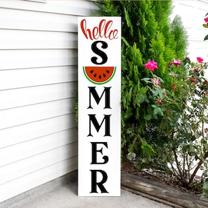 Hello Summer Sign, Watermelon Sign, Summer Porch Decor, Watermelon Decor image 3