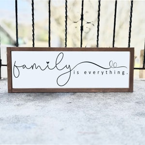 Family is Everything Sign | Wood Signs | Framed Wood Signs | Home Decor