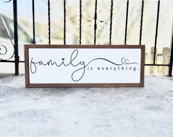 Family is Everything Sign | Wood Signs | Framed Wood Signs | Home Decor