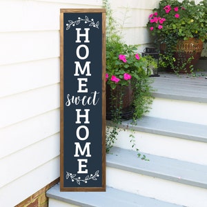 Welcome Sign, Home Sweet Home Sign, Vertical Welcome, Farmhouse Style Sign, Porch Decor, Porch Leaner image 3