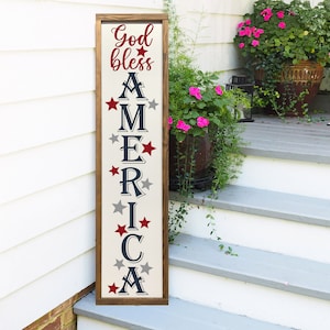 Welcome Sign | Front Porch Sign | 4th of July | 4th of July Decor | Home Decor | Happy 4th of July | God Bless America Sign