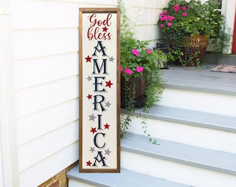 Welcome Sign | Front Porch Sign | 4th of July | 4th of July Decor | Home Decor | Happy 4th of July | God Bless America Sign