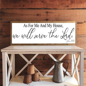 As For Me and My House We Will Serve The Lord Bible Verse Sign Joshua 24:15 image 1
