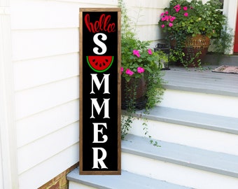 Hello Summer Sign, Watermelon Sign, Summer Porch Decor, Watermelon Decor