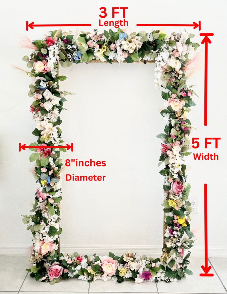Giant Floral Wood Gold Frames 5ft Tall. Handmade Bouquets Beautiful