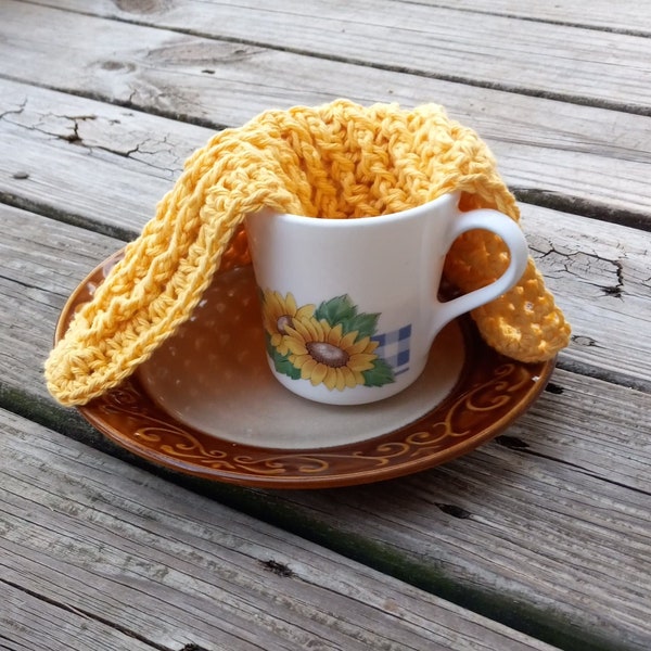 Farmhouse Dishcloth, Exfoliating-Washcloth, Bar Rag, Dish Rag, Wash Rag, 100% Cotton, Hand Crocheted, Ecofriendly, Made in USA