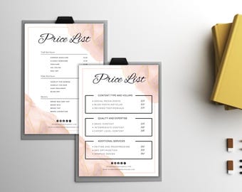 Editable Salon Spa Price List Template: Canva Printable (Digital Download)