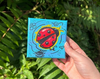 Sparkly Lady Bug Painting