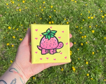 MINI Strawberry Turtle Painting