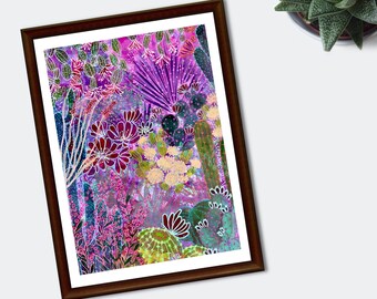 The Green Oasis - II Fine Art Print | Botanical Watercolour Giclee Print | Hand-painted Art Print by The Wild at Art