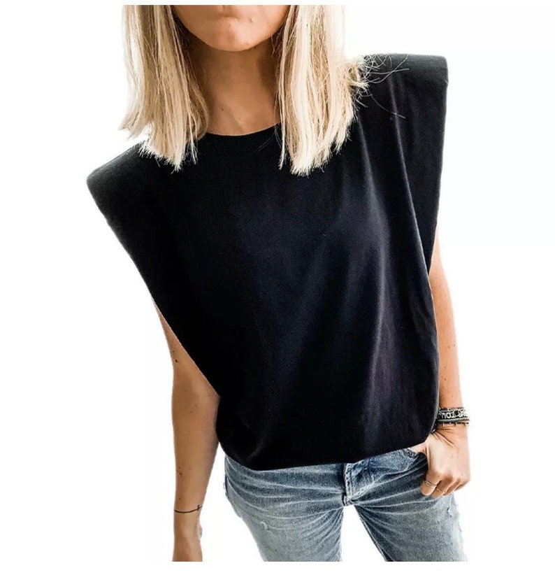 shoulder pad tee shirt