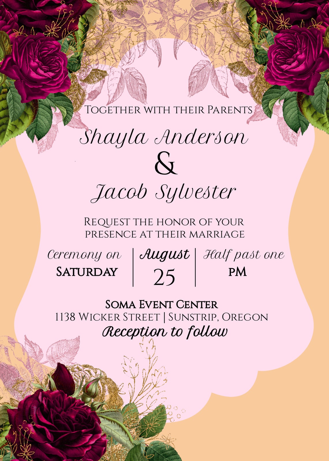 Floral Invitations Editable Download Etsy