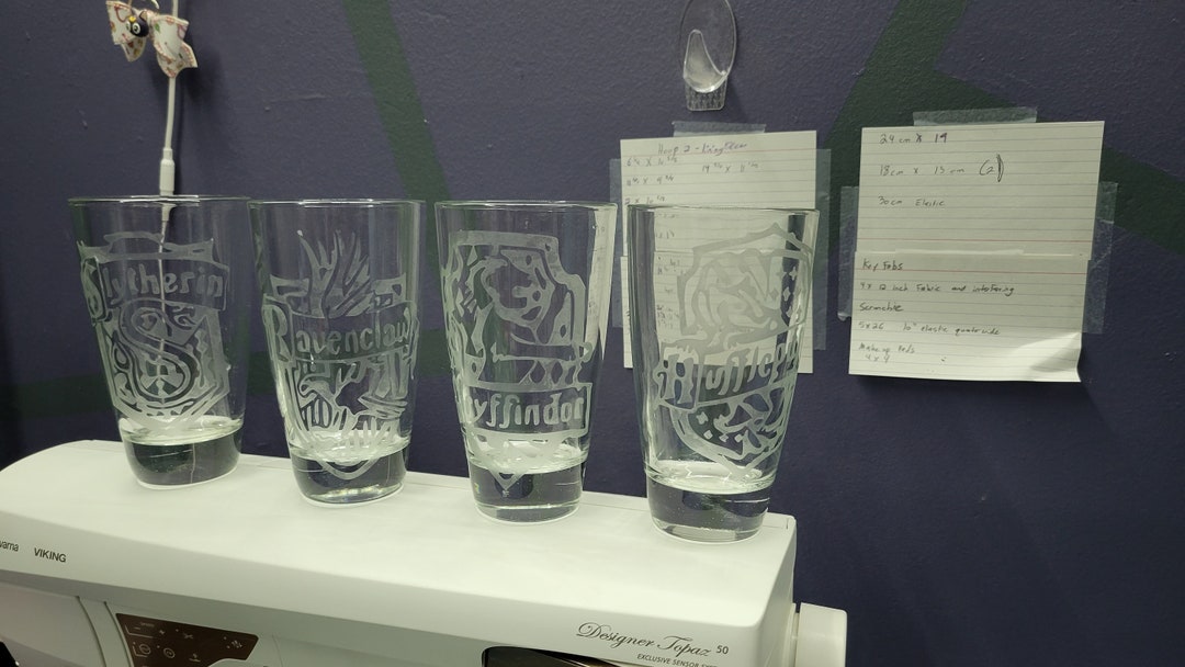 Harry Potter Etched Glass Cups Etsy