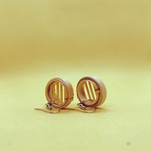 Tiny Bamboo Wheel Earrings: Natural Boho Jewelry
