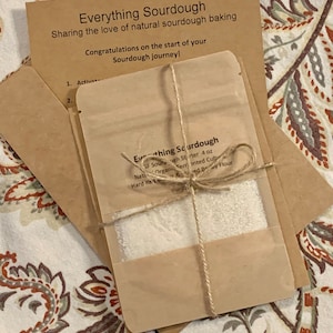 SF Sourdough Starter Kit -Organic San Francisco Dehydrated Wild Sourdough Bread Starter Culture  Probiotic Yeast  .4 oz - / Great Gift /