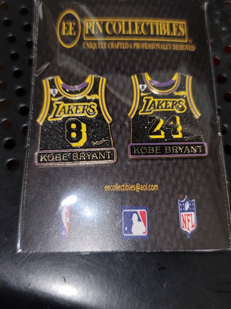 Los Angeles Lakers Kobe Bryant Pure MAMBA Black Snake Skin Design #8 & #24 Jersey Lapel Pin Set Gigi Patch Los Angeles Lakers Kobe Bryant Pure MAMBA Black Snake Skin Design #8 & #24 Jersey Lapel Pin Set Gigi Patch