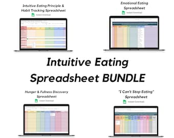 Intuitive Eating Spreadsheet Bundle, Habit & Hunger Trackers (Digital Download)