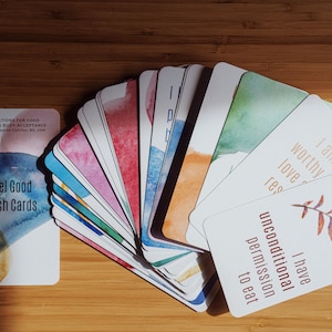Wohlfühlkarten (V4081901400) - Affirmationskarten für Lebensmittelfreiheit, Körperakzeptanz, Essstörung Genesung, Körperbild