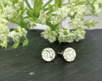 Small Sterling Silver Round Stud Earrings, Gift For Her, Stocking Fillers