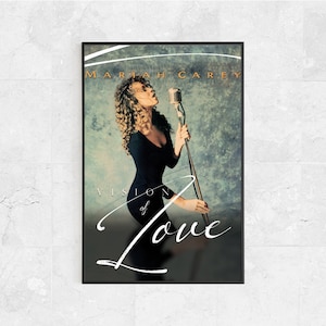 Mariah Carey Vision in Love Poster - Remix Graphic Song Print - Mariah Carey Gift for Mariah Fans Cover Art Wall Art