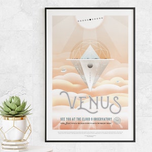 Venus: See You at the Cloud 9 Observatory - NASA JPL Space Tourism Poster - Wall Art Prints for Office, Classroom, Home, School, Kids Gift