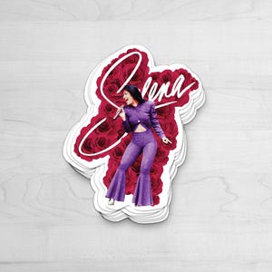 Selena Quintanilla Vinyl Sticker Como la Flor - Selena Movie Series La Reina Flowers Laptop and Cup Art Decal Design Gift for Fan